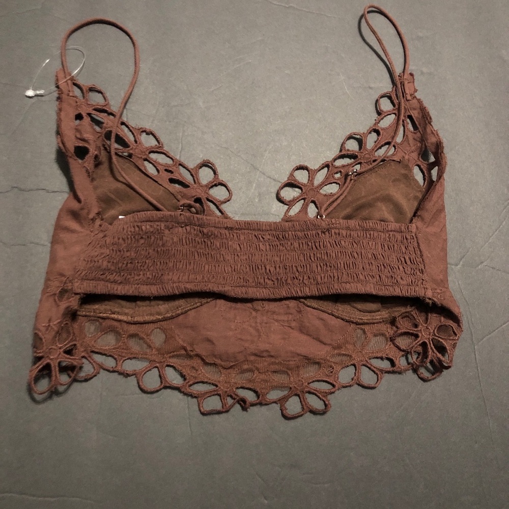 Free People Intimately Free Asteria dark brown Hot Fudge Bralette top size small - Picture 5 of 7
